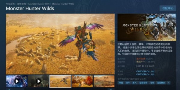 园十州 《怪物猎人：荒野》口碑崩盘，Steam在线人数反超不过前作《世界》